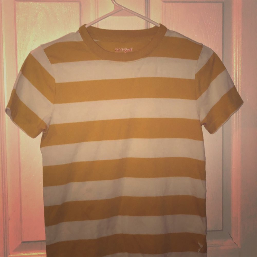 Cat and zack striped yellow t shirt